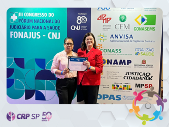CRP SP recebe menção honrosa no Prêmio Justiça e Saúde do CNJ concedida ao Sistema Conselhos de Psicologia